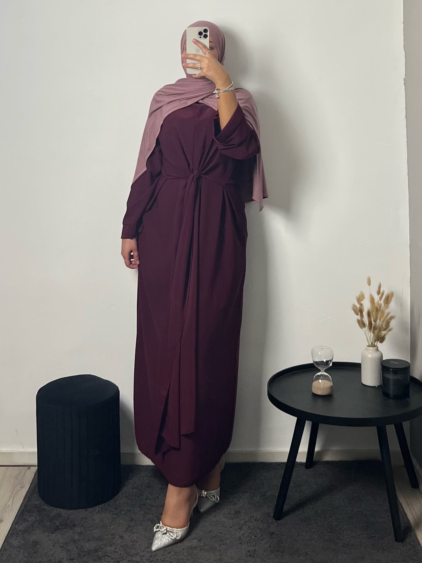 Layya Wrap Dress Bordeaux