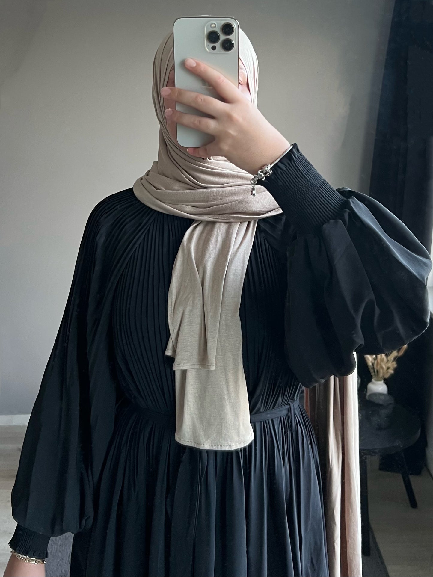 Plissé Maxi Dress Layla Zwart