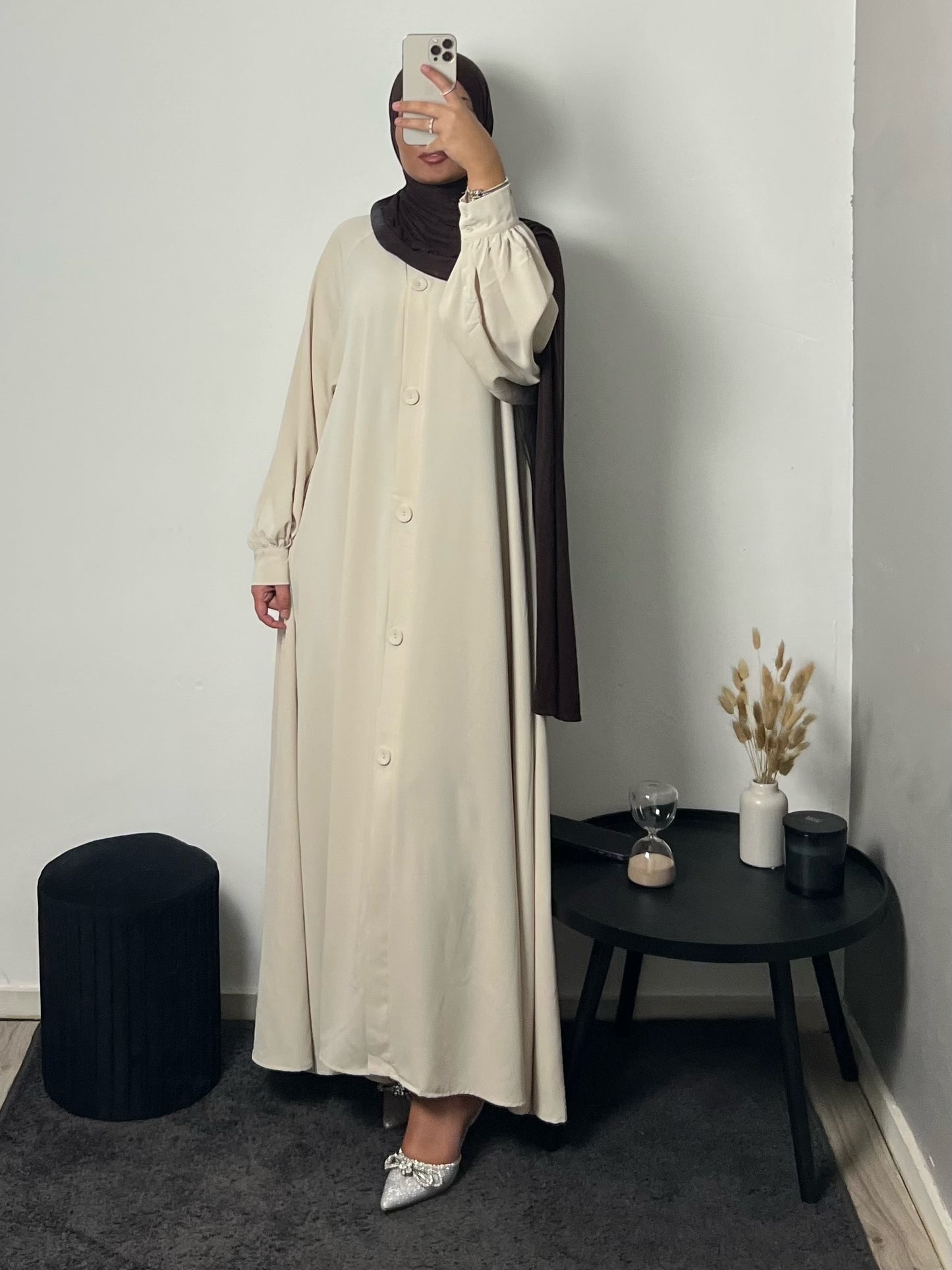 Maya Button Dress Creme
