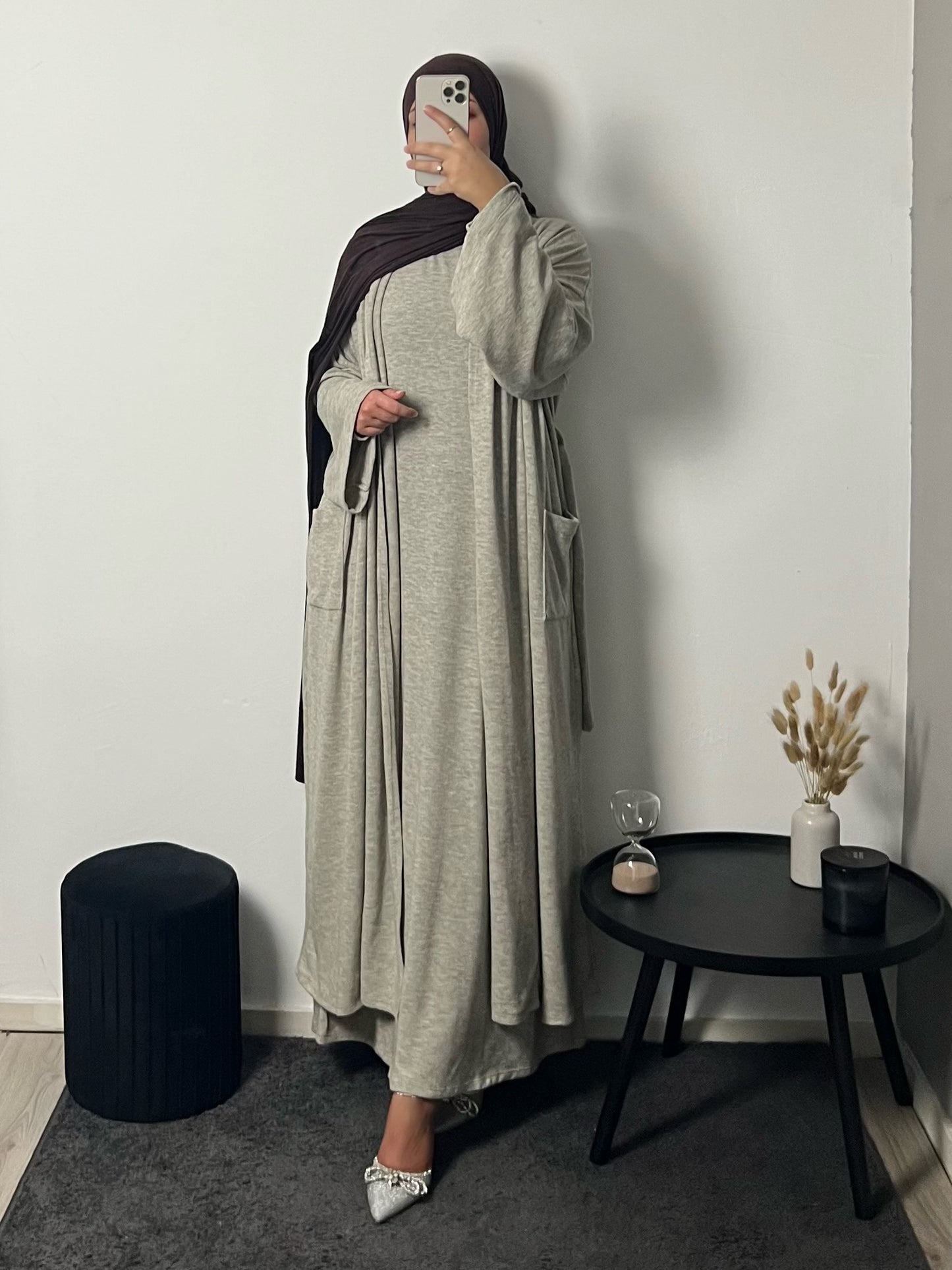 Abaya/kimono set Liya Ecru