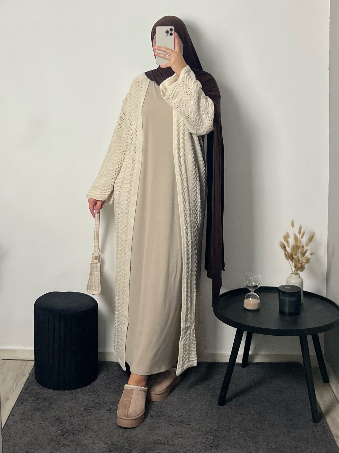 Mira Knitted Cardigan Beige