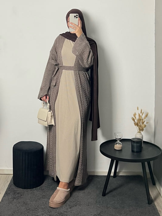 Mira Knitted Cardigan Taupe