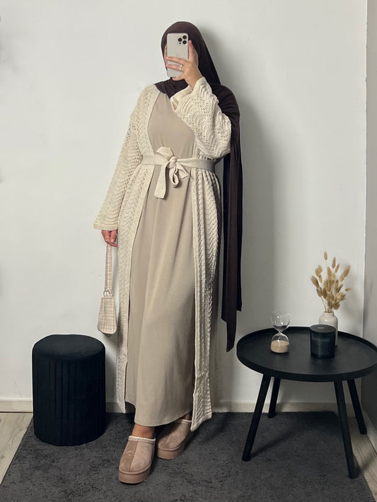 Mira Knitted Cardigan Beige