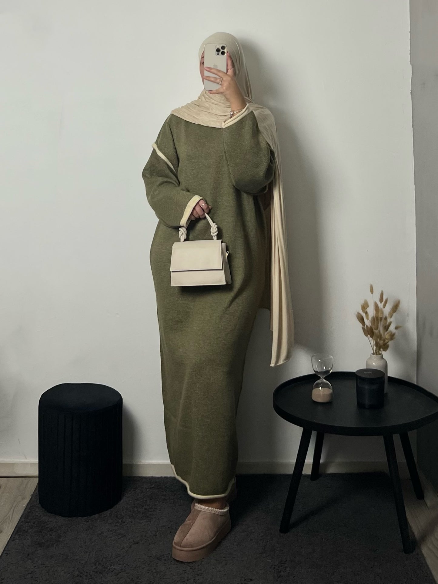 Yara Sweater Dress Army Green