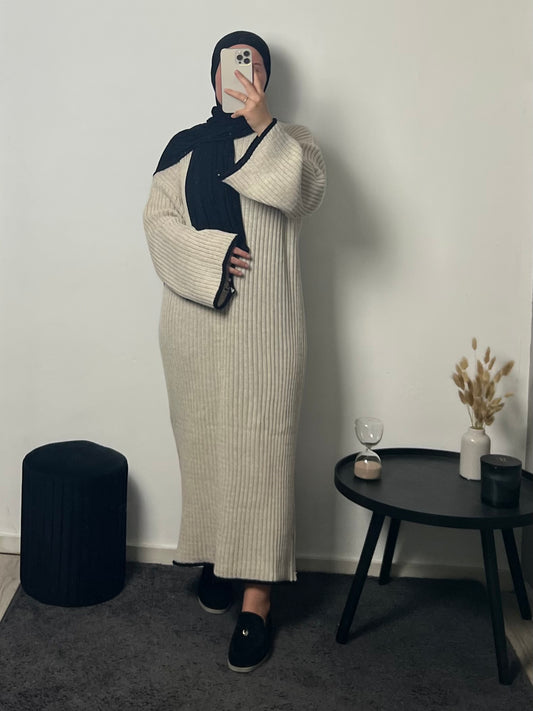 Hiba Knit Dress Beige