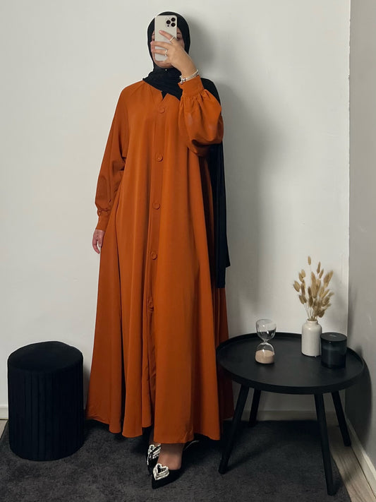 Maya Button Dress Terracotta